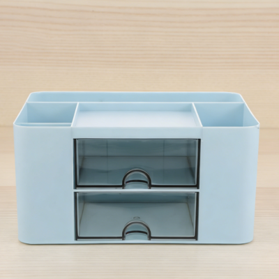 Large Capacity Multifunctional Desktop Storage Box with Dividers, Can Store Pens/Business Cards/Cosmetics and Stationery