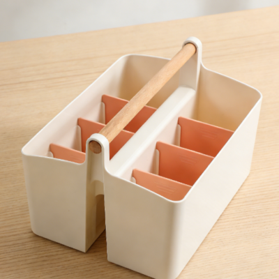 Portable Multi-Compartment Storage Bucket, Household Makeup Brush Organizer, Stationery Pen Holder