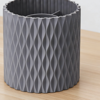 360-Degree Rotating Gray Desktop Storage Box, Study and Office Brush and Pen Holder, Cosmetics Organizer