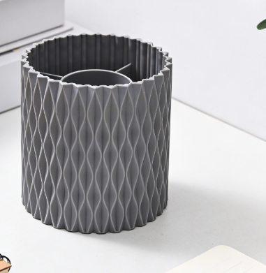 360-Degree Rotating Gray Desktop Storage Box, Study and Office Brush and Pen Holder, Cosmetics Organizer - Image 2